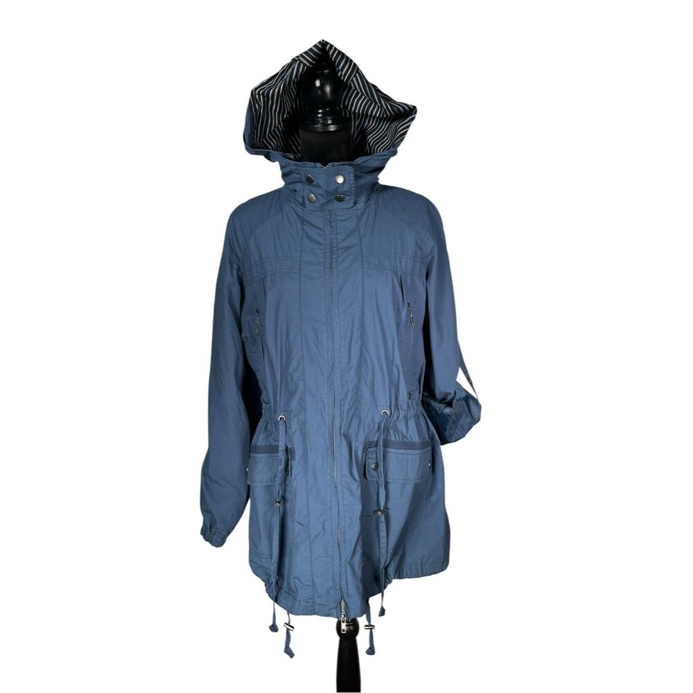 Forever 21 Blue Jacket Chore Utility Raincoat Anorak Y2K Windbreaker Medium